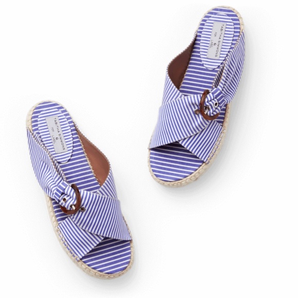 G. LABEL X TABITHA SIMMONS Richie Striped Slide Sandals - Women’s Size 7 - New - Picture 1 of 12